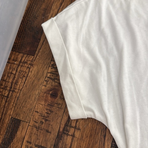 Denim Star Patch Tee with Rhinestones and frayed edges on graphic NWOT Medium - Picture 10 of 11